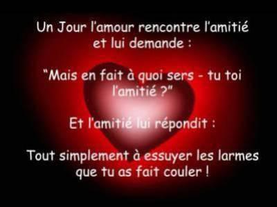 rencontre entre l'amour et l'amitié